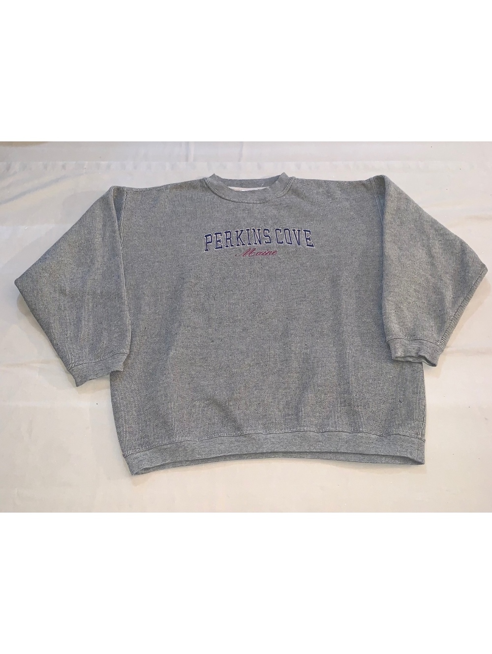 Lakeshirts Perkins Cove Maine gray crewneck sweatshirt large